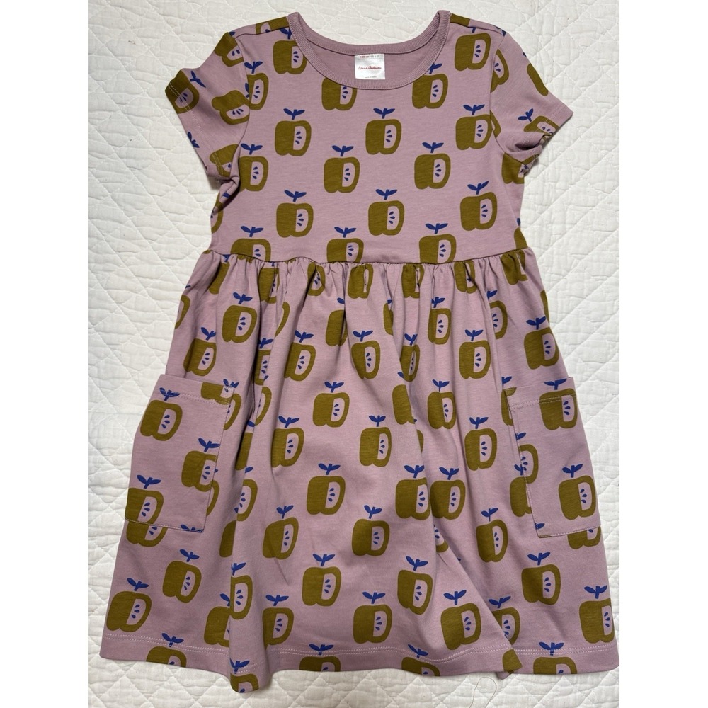 Hanna Andersson Playground Dress W/pockets Apple Applique' Sz 6-7 School Play EC
